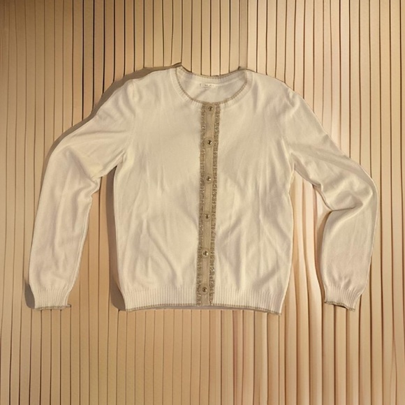 Escada beautiful cream button up lightweight sweater - Picture 5 of 12
